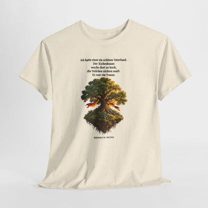 Unisex T-Shirt mit Zitat - Heine - Schönes Vaterland Eiche – hanging-1