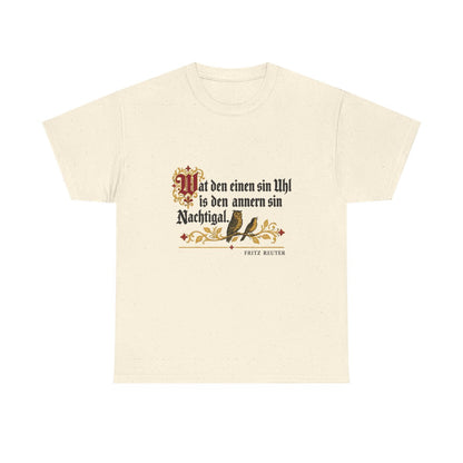 Unisex T-Shirt mit Zitat - Reuter - Uhl und Nachtigal – front