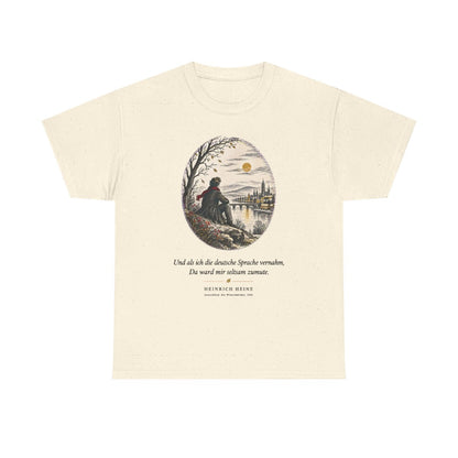 Unisex T-Shirt mit Zitat - Heine - Und als ich die deutsche Sprache vernahm Nachtstück – front