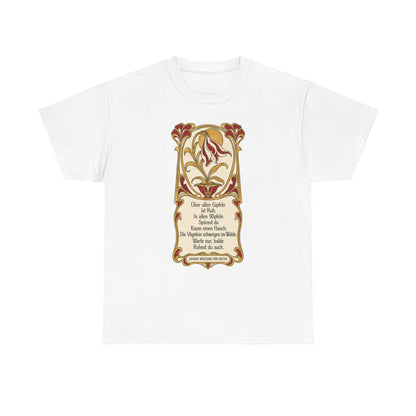 Unisex T-Shirt mit Zitat - Goethe - Über allen Gipfeln Jugendstil – front