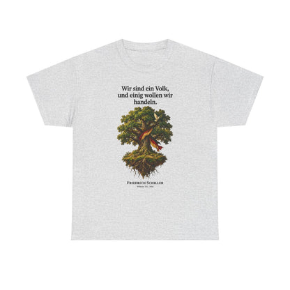 Unisex T-Shirt mit Zitat - Schiller - Wir sind ein Volk – front