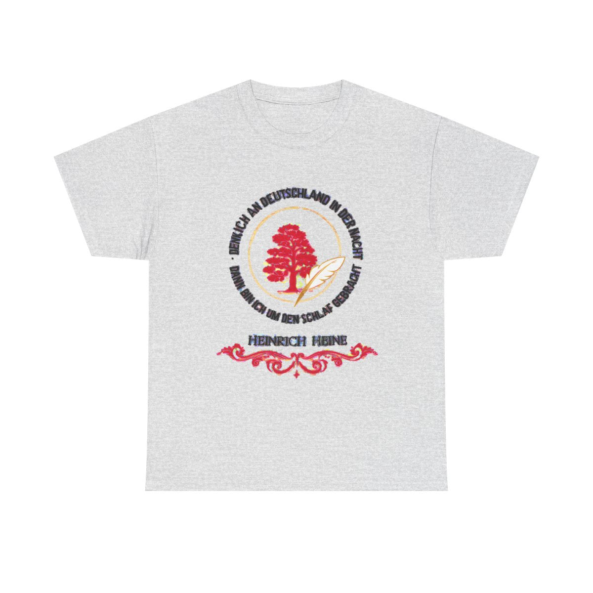 Unisex T-Shirt mit Zitat - Heine - Nachtgedanken Kreis – front