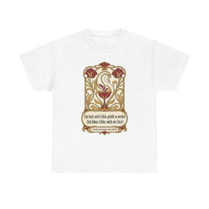 Unisex T-Shirt mit Zitat - Goethe - Und doch, welch Glück, geliebt zu werden – front
