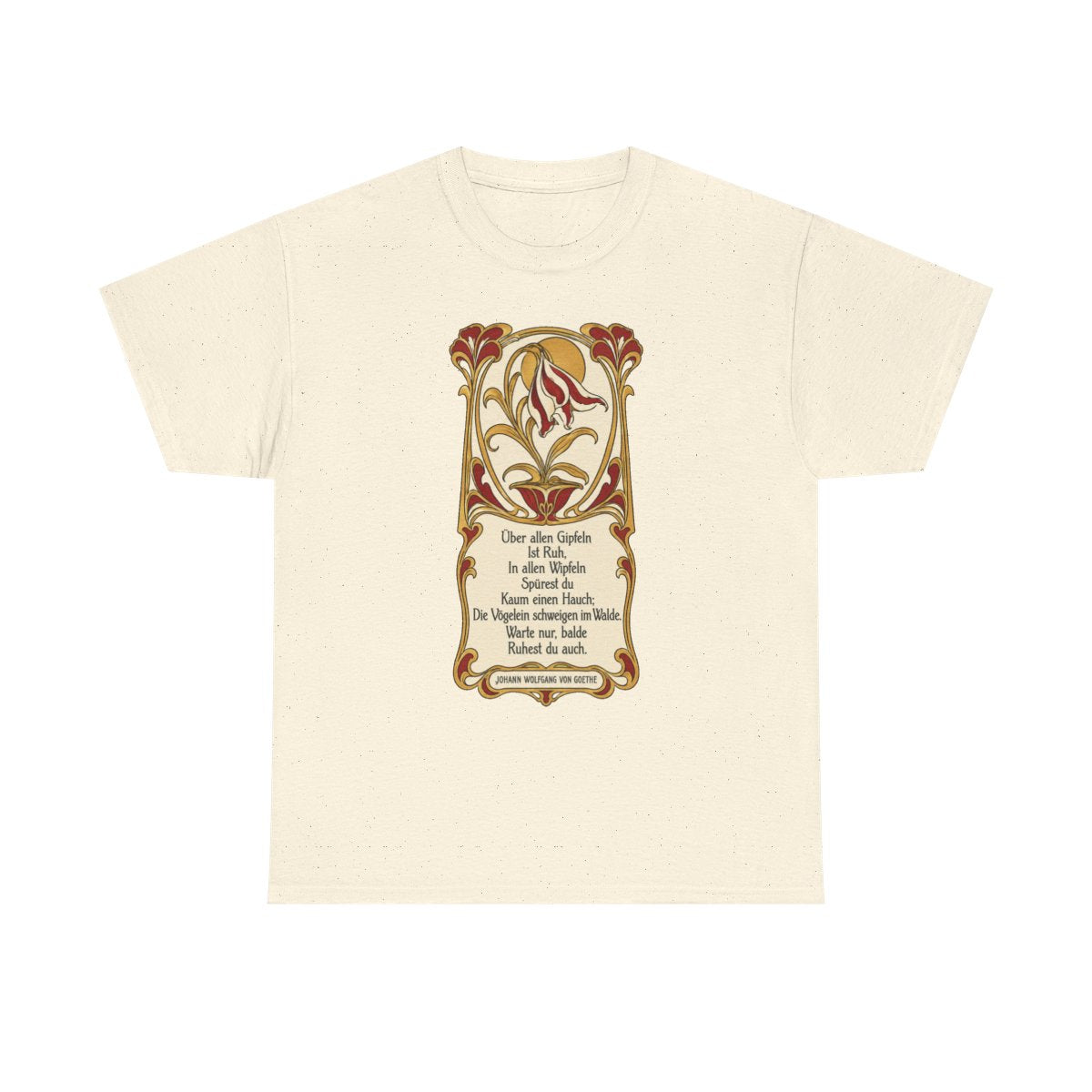 Unisex T-Shirt mit Zitat - Goethe - Über allen Gipfeln Jugendstil – front