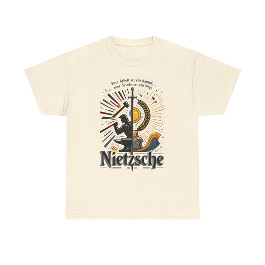 Unisex T-Shirt mit Zitat - Nietzsche - Arbeit sei ein Kampf – front