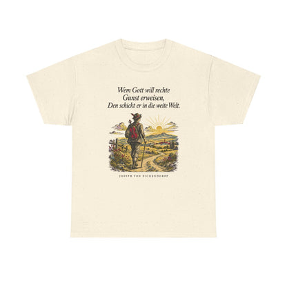Unisex T-Shirt mit Zitat - Eichendorff - In die weite Welt – front