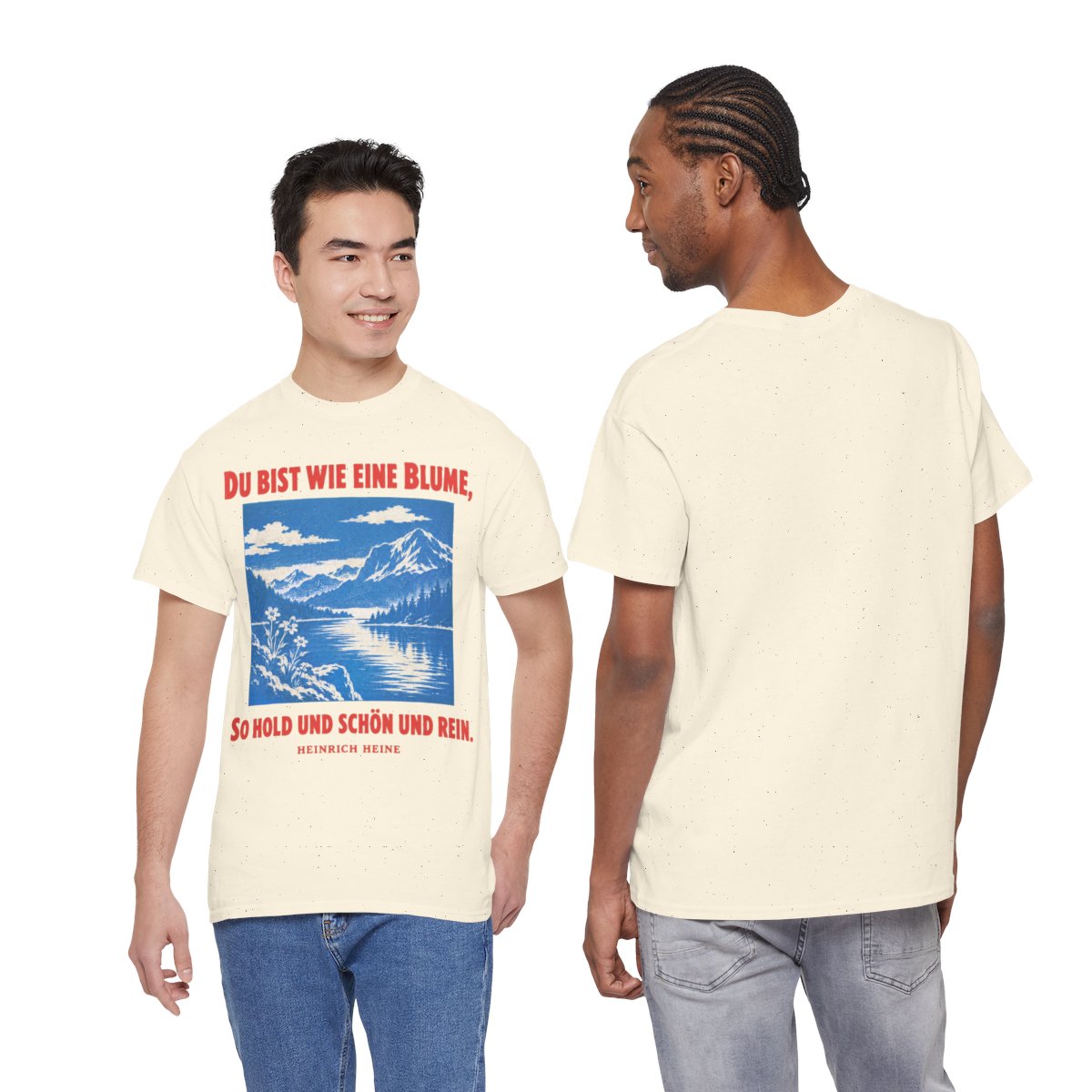 Unisex T-Shirt mit Zitat - Heine - Du bist wie eine Blume Plakat – duo