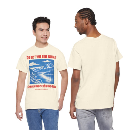 Unisex T-Shirt mit Zitat - Heine - Du bist wie eine Blume Plakat – duo