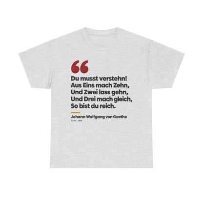 Unisex T-Shirt mit Zitat - Goethe - Du musst verstehn – front