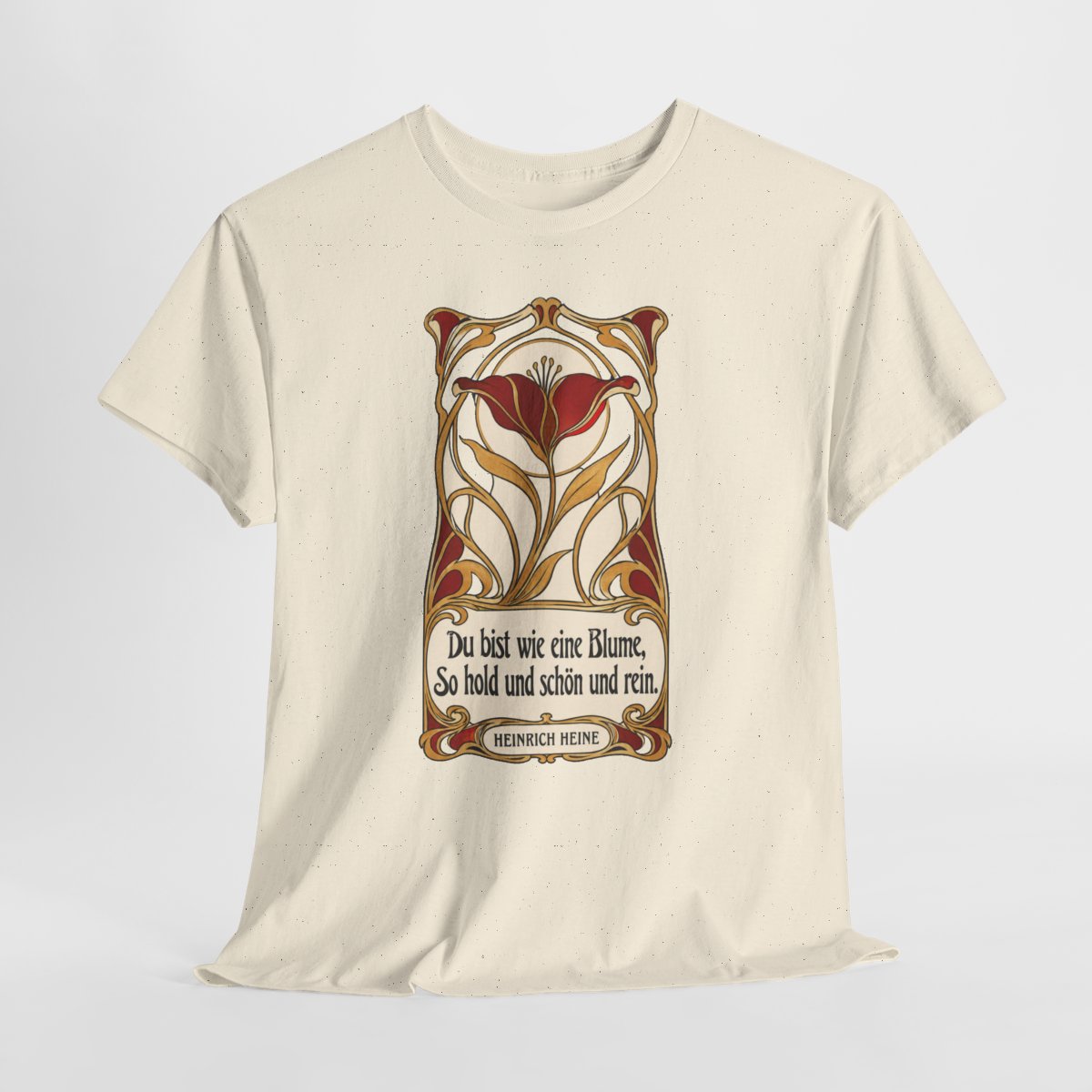 Unisex T-Shirt mit Zitat - Heine - Du bist wie eine Blume Jugendstil – hanging-1