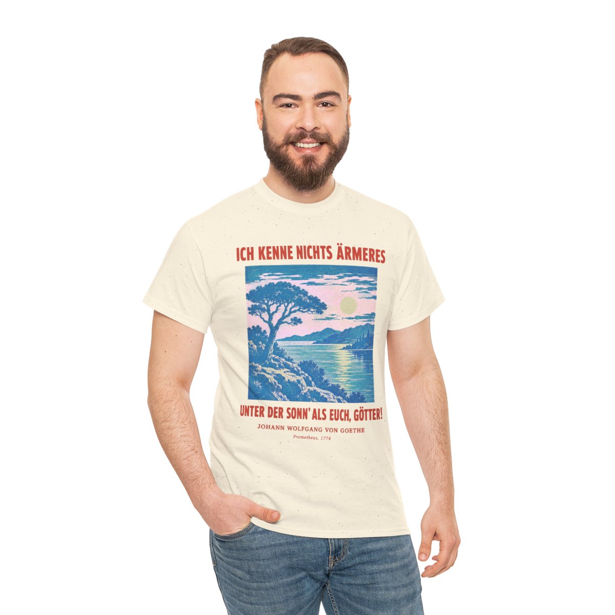 Unisex T-Shirt mit Zitat - Goethe - Ich kenne nichts Ärmeres – person-3