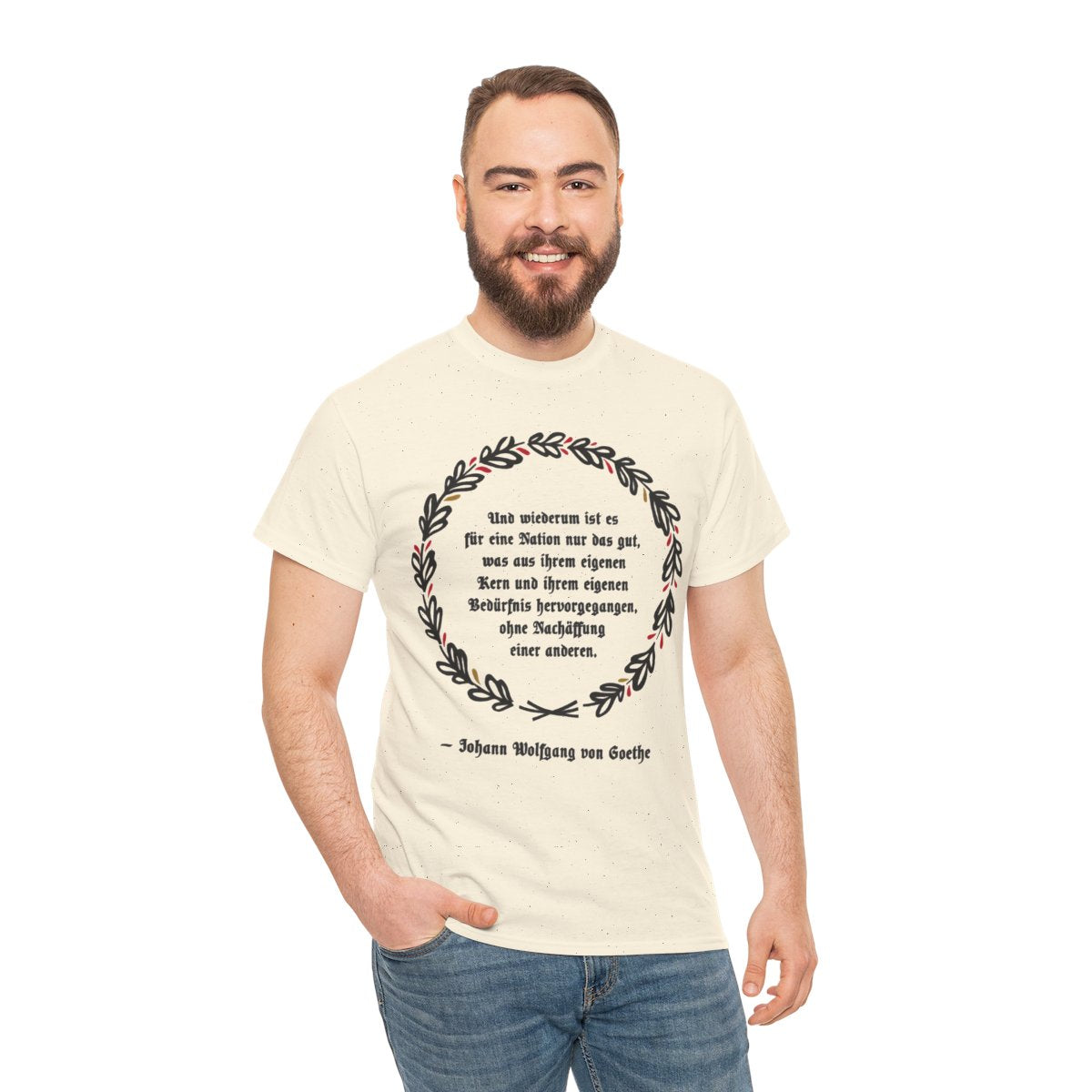 Unisex T-Shirt mit Zitat - Goethe - Ohne Nachäffung – person-3