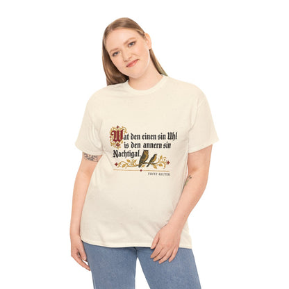 Unisex T-Shirt mit Zitat - Reuter - Uhl und Nachtigal – person-2