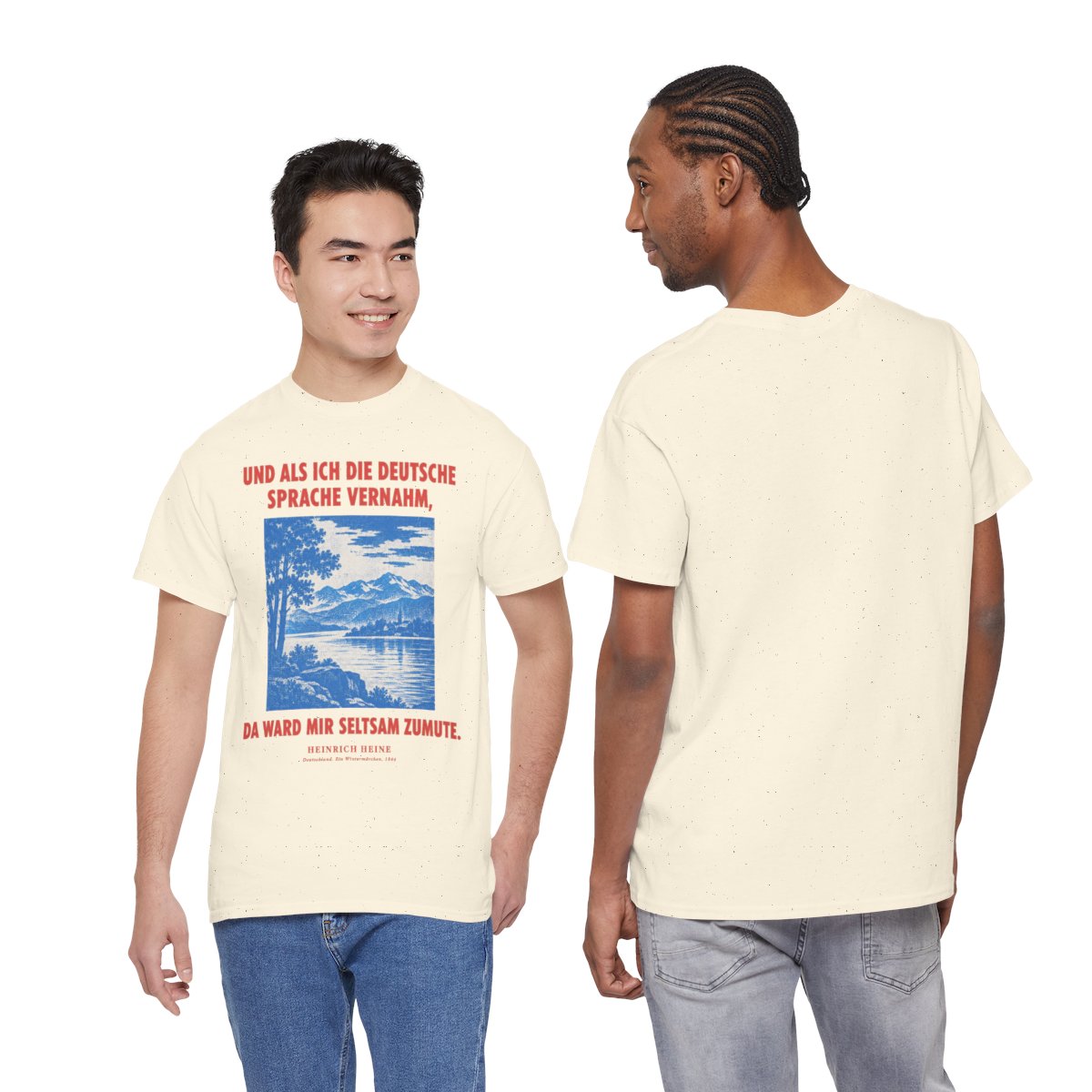 Unisex T-Shirt mit Zitat - Heine - Und als ich die deutsche Sprache vernahm – duo