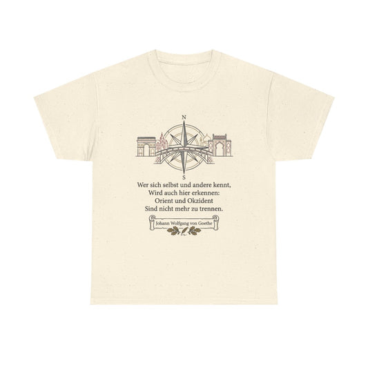 Unisex T-Shirt mit Zitat - Goethe - Orient und Okzident – front