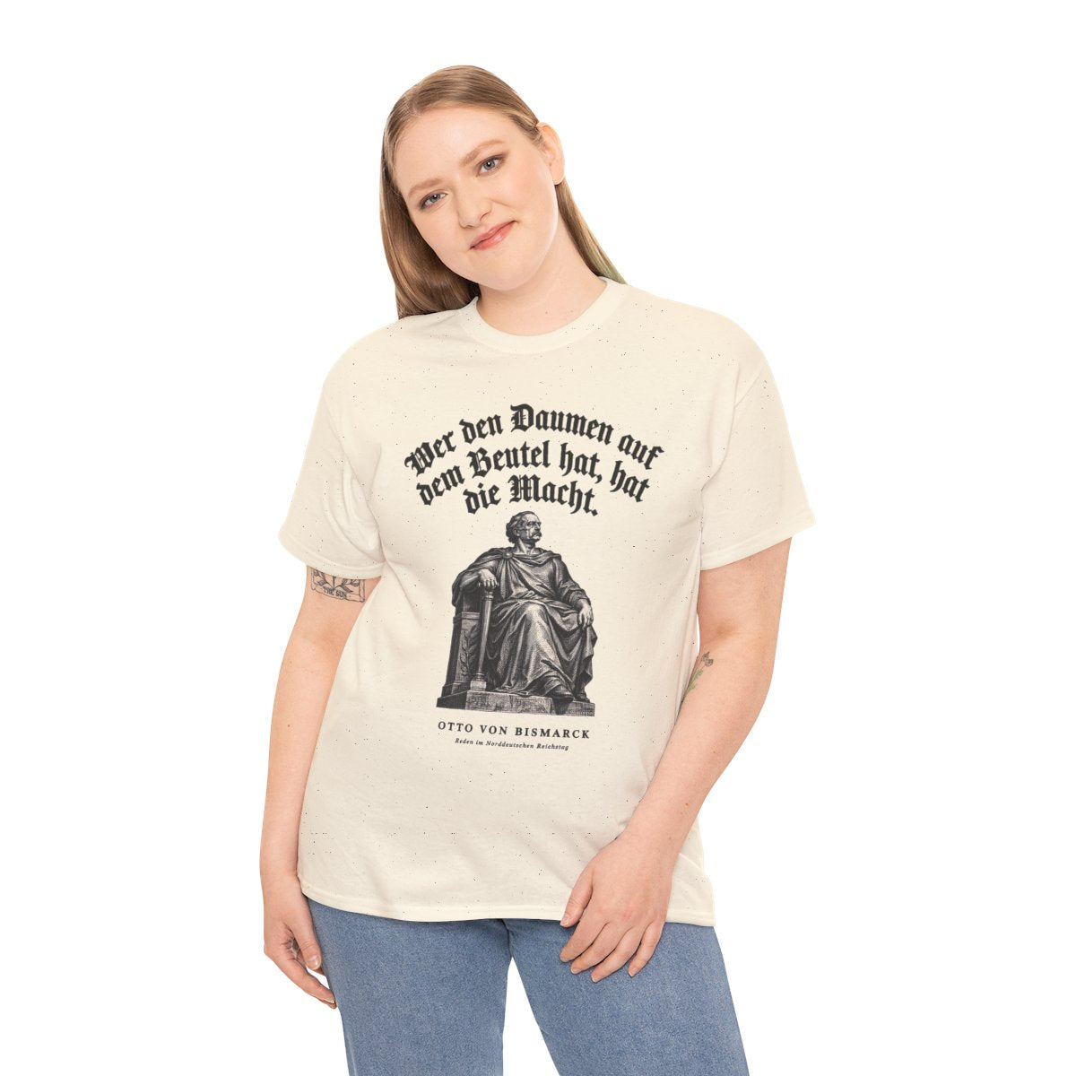 Unisex T-Shirt mit Zitat - Bismarck - Wer den Daumen – person-2