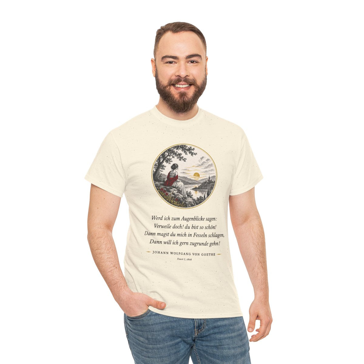 Unisex T-Shirt mit Zitat - Goethe - Werd ich zum Augenblicke sagen – person-3