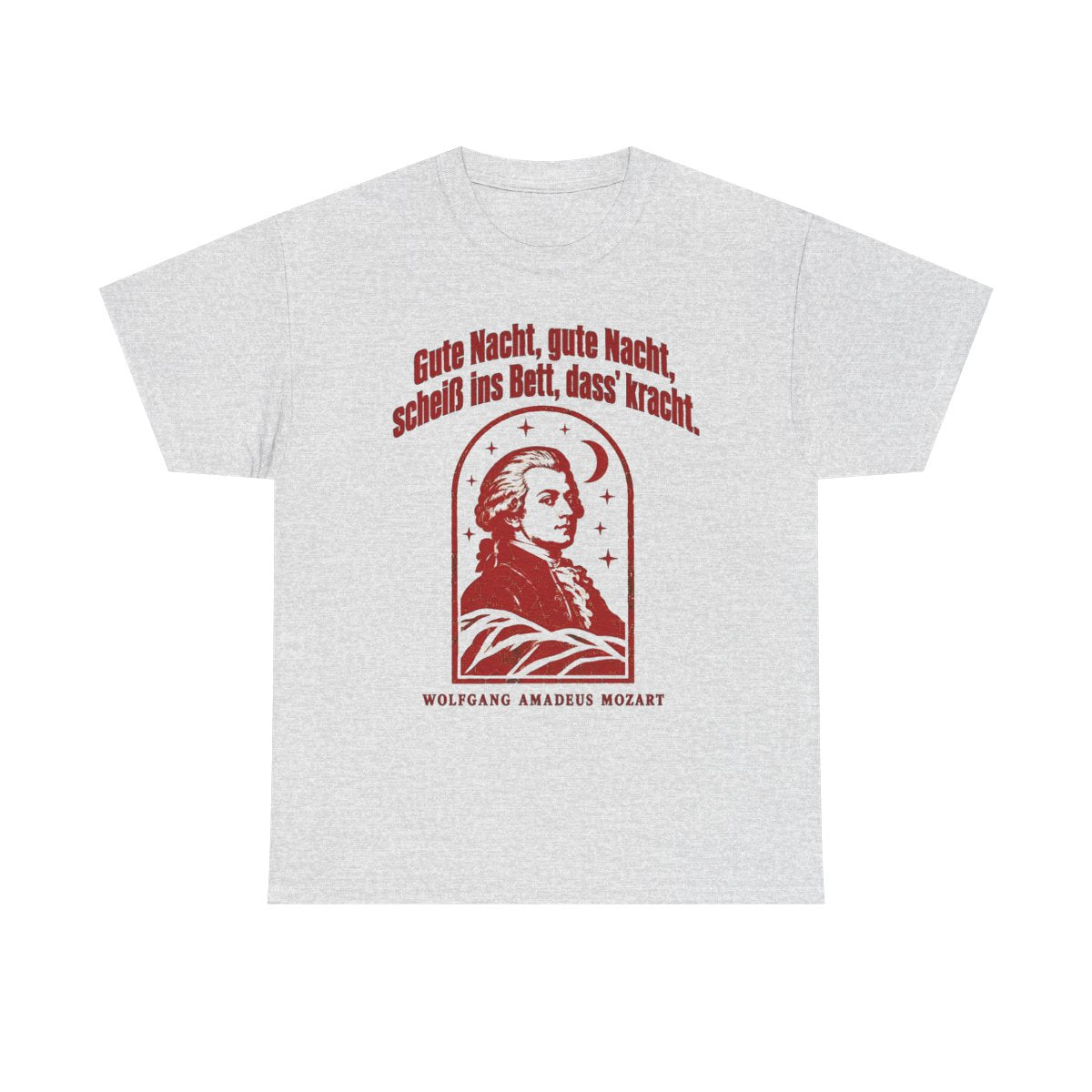 Unisex T-Shirt mit Zitat - Mozart - Gute Nacht, gute Nacht Vintage – front