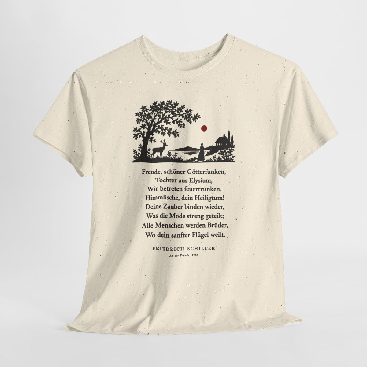 Unisex T-Shirt mit Zitat - Schiller - Freude, schöner Götterfunken Scherenschnitt – hanging-1