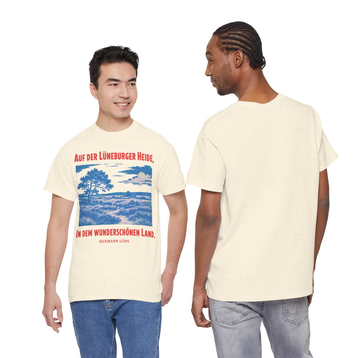 Unisex T-Shirt mit Zitat - Löns - Auf der Lüneburger Heide – duo