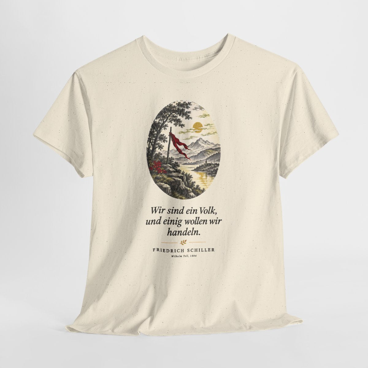 Unisex T-Shirt mit Zitat - Schiller - Wir sind ein Volk Nachtstück – hanging-1