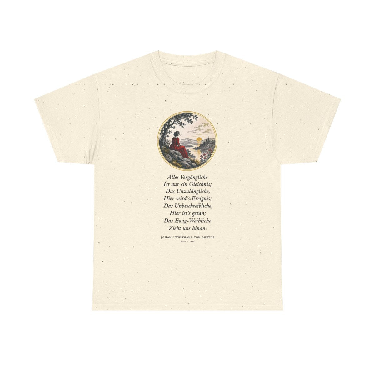 Unisex T-Shirt mit Zitat - Goethe - Alles Vergängliche – front