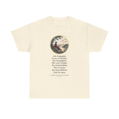 Unisex T-Shirt mit Zitat - Goethe - Alles Vergängliche – front