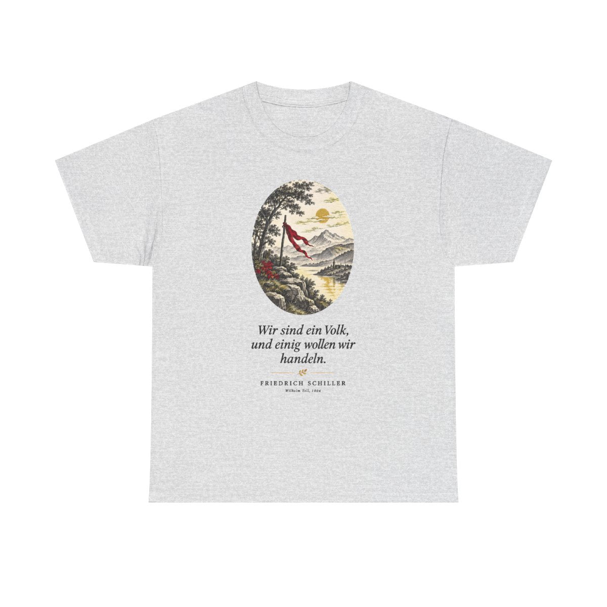 Unisex T-Shirt mit Zitat - Schiller - Wir sind ein Volk Nachtstück – front
