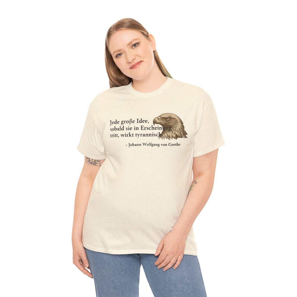 Unisex T-Shirt mit Zitat - Goethe - Große Idee – person-2