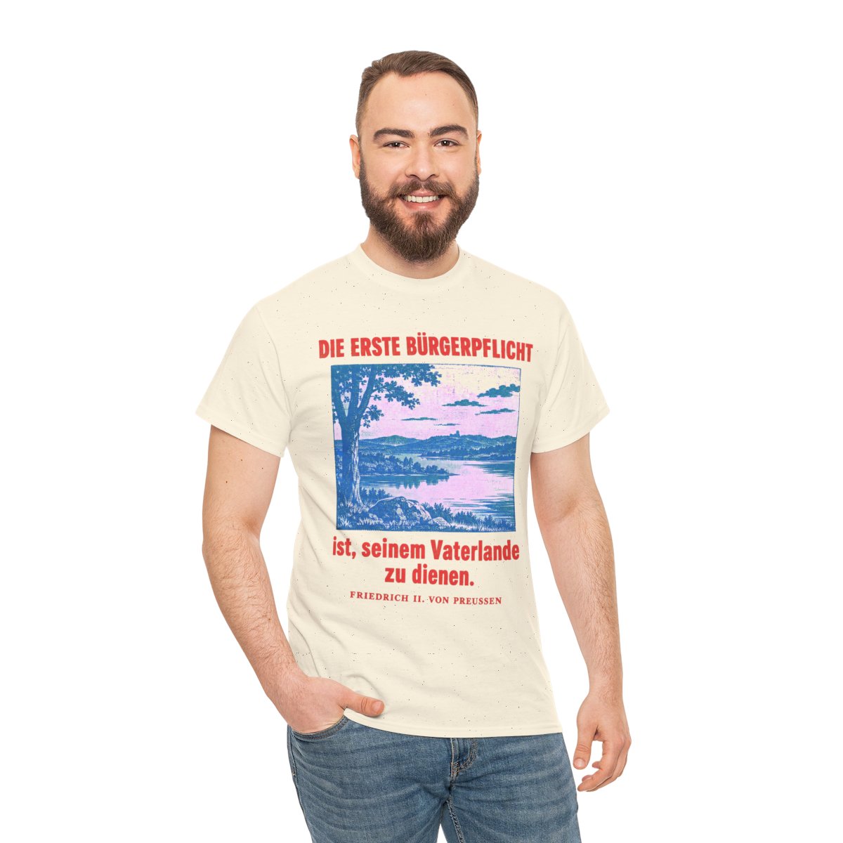 Unisex T-Shirt mit Zitat - Preußen - Die erste Bürgerpflicht – person-3