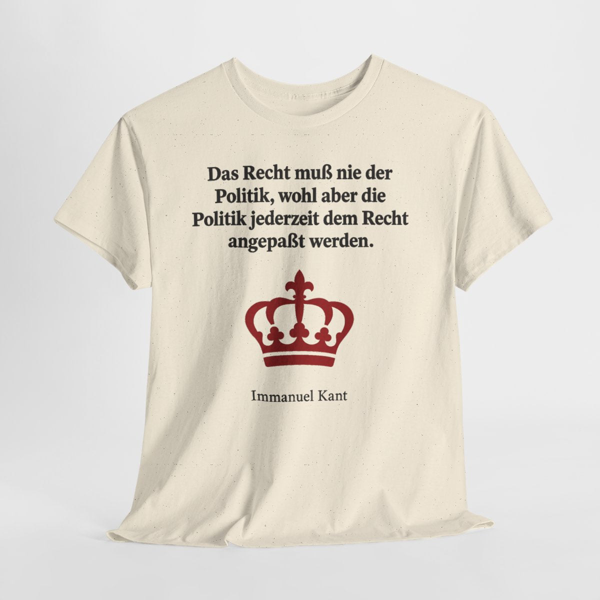 Unisex T-Shirt mit Zitat - Kant - Das Recht muß nie Symbol – hanging-1