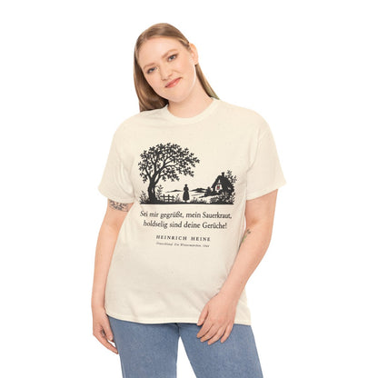 Unisex T-Shirt mit Zitat - Heine - Sei mir gegrüßt, mein Sauerkraut – person-2