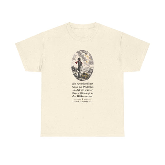 Unisex T-Shirt mit Zitat - Schopenhauer - In den Wolken suchen – front