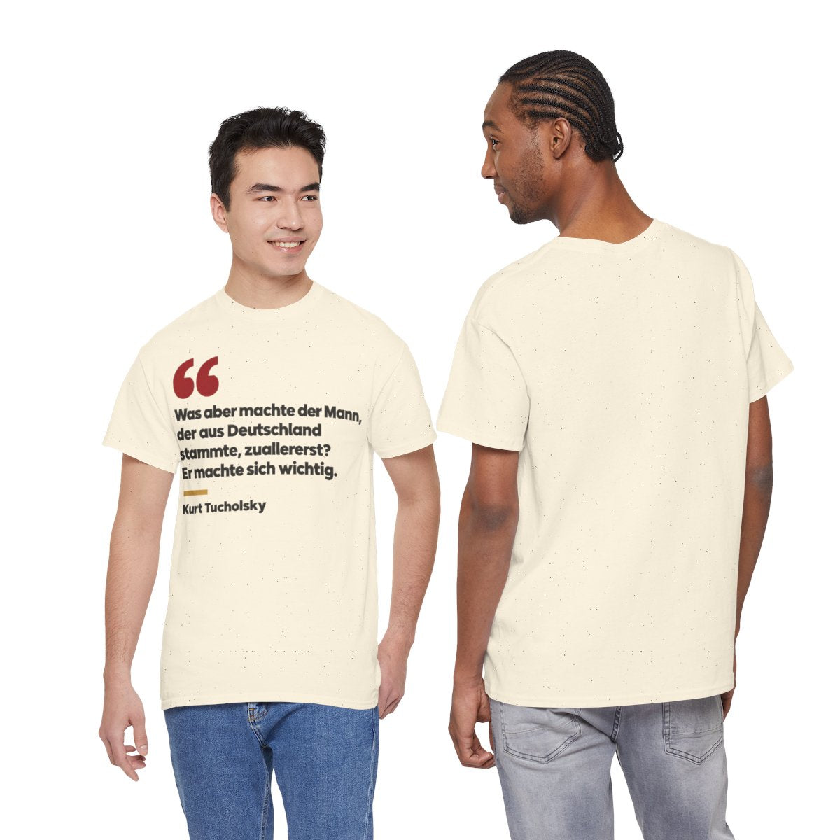 Unisex T-Shirt mit Zitat - Tucholsky - Was aber machte der Mann – duo