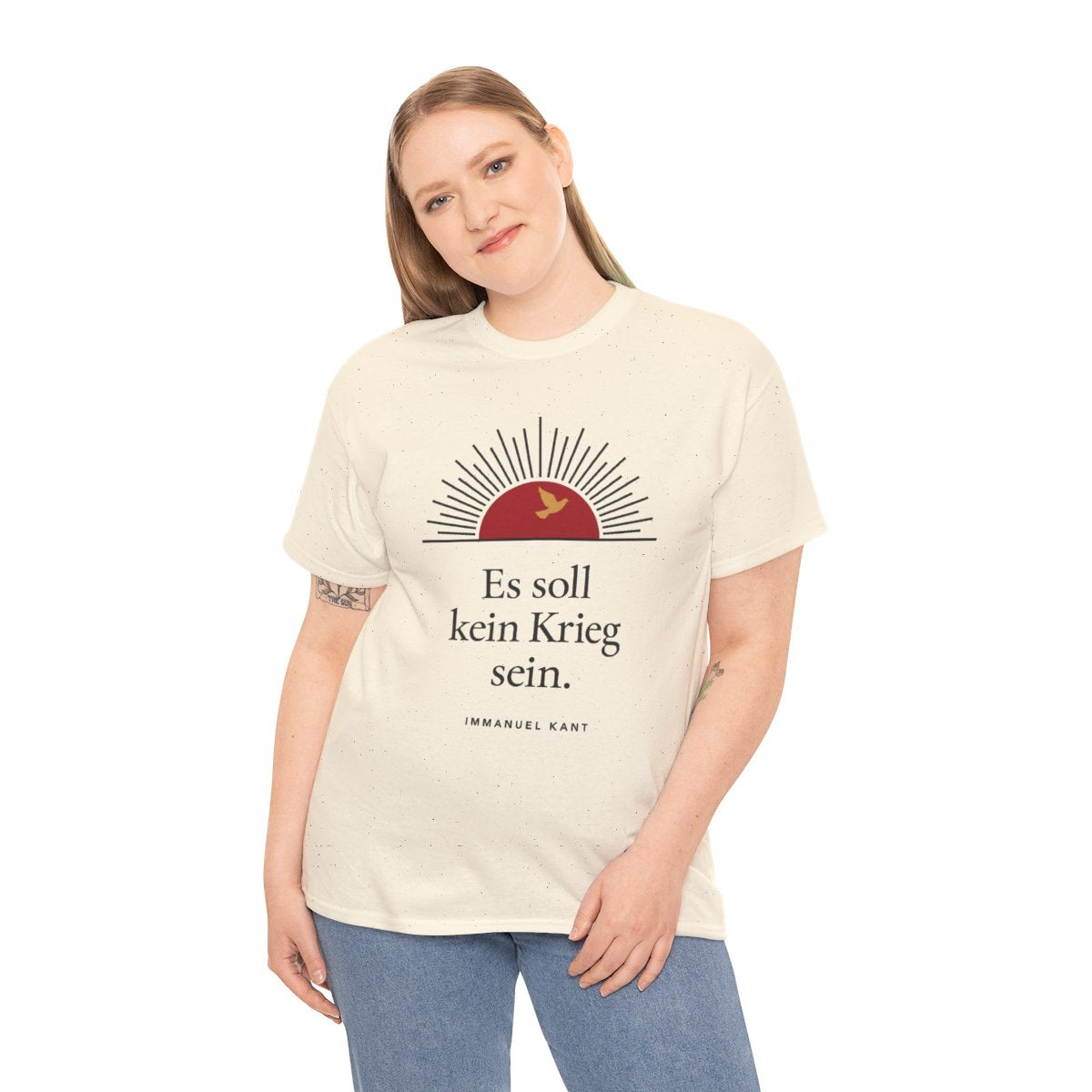 Unisex T-Shirt mit Zitat - Kant - Es soll kein Krieg sein Sonne – person-2