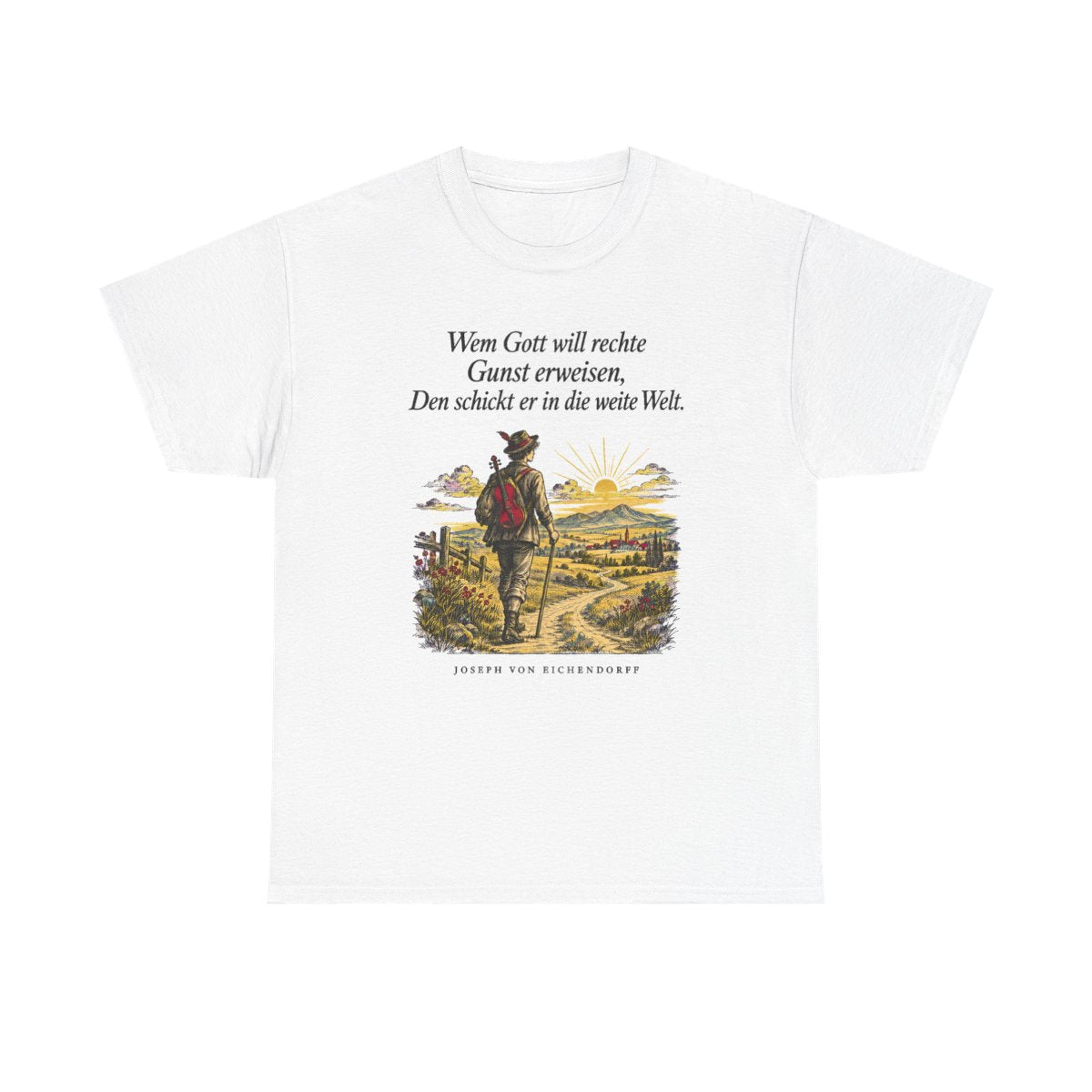 Unisex T-Shirt mit Zitat - Eichendorff - In die weite Welt – front