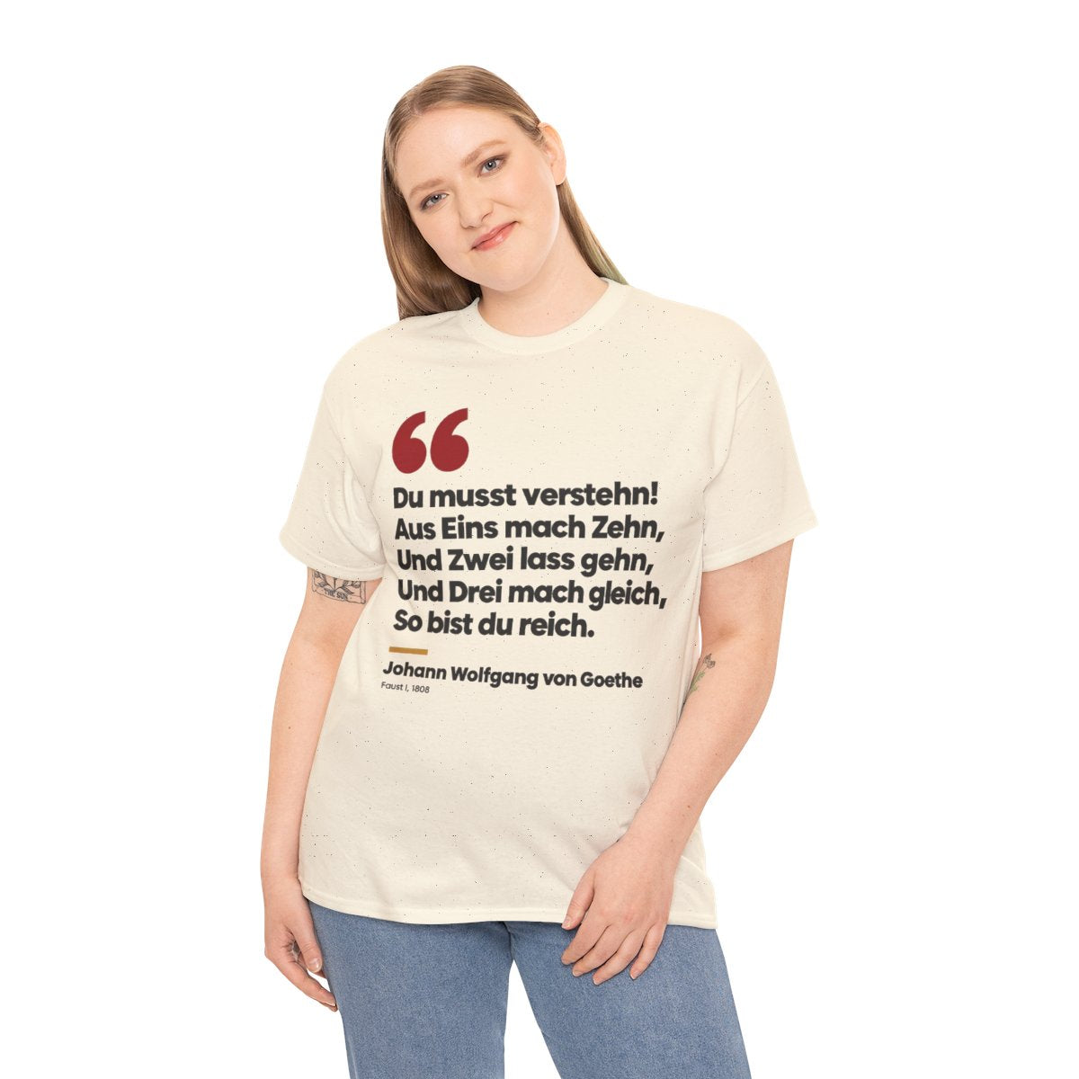 Unisex T-Shirt mit Zitat - Goethe - Du musst verstehn – person-2