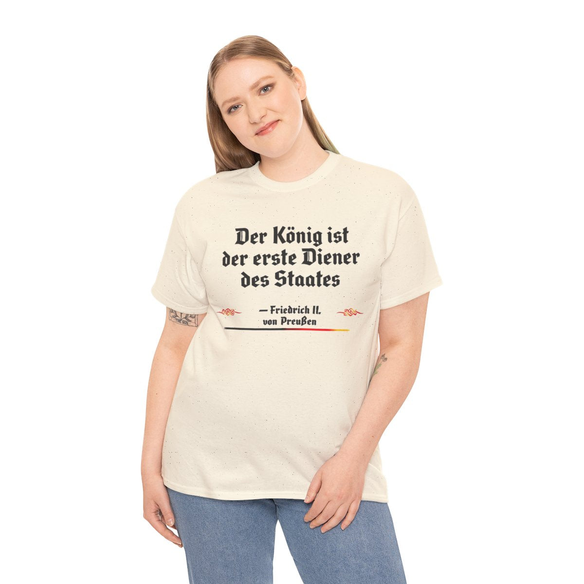 Unisex T-Shirt mit Zitat - Friedrich II. - Erster Diener des Staates – person-2