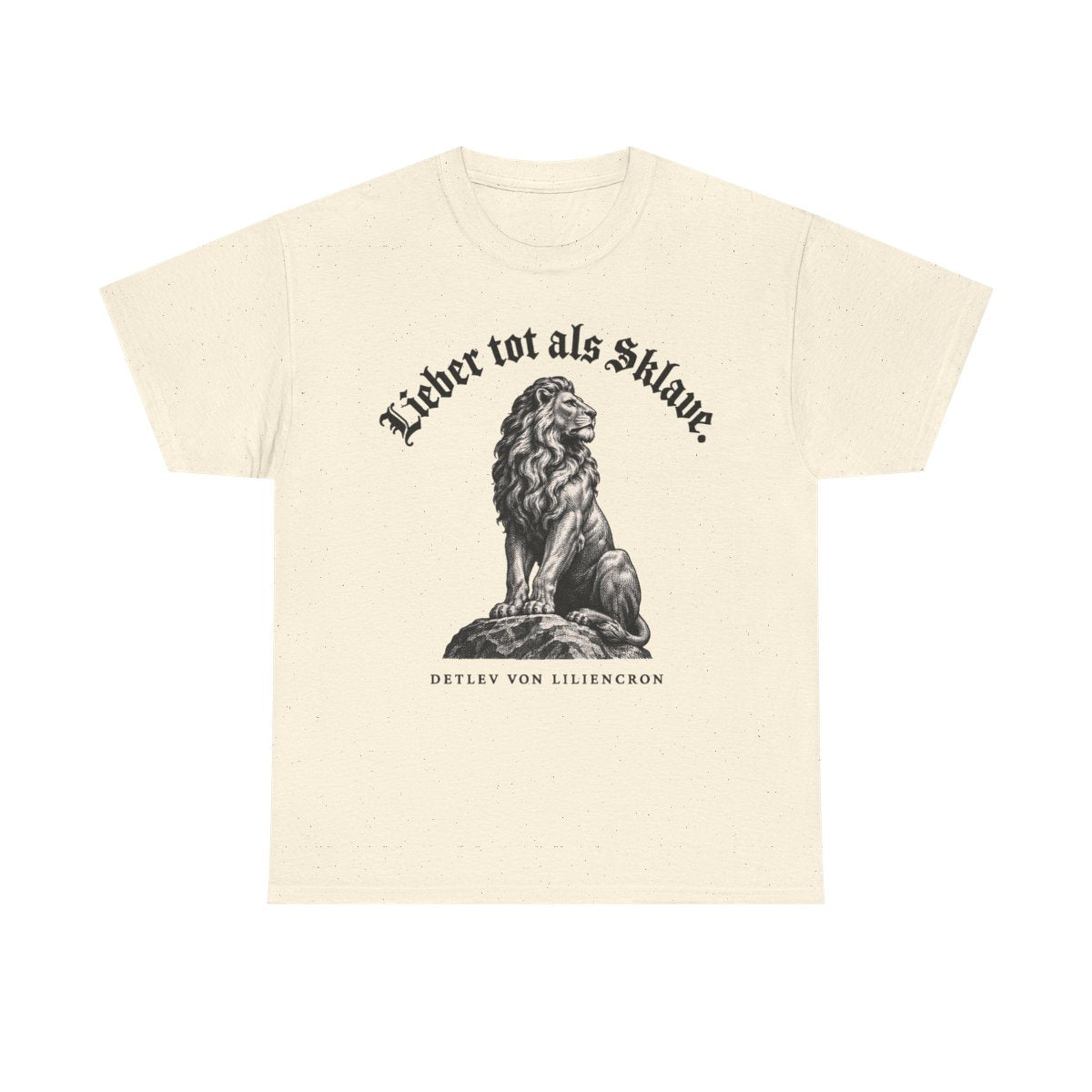 Unisex T-Shirt mit Zitat - Liliencron - Lieber tot als Sklave Gravur – front