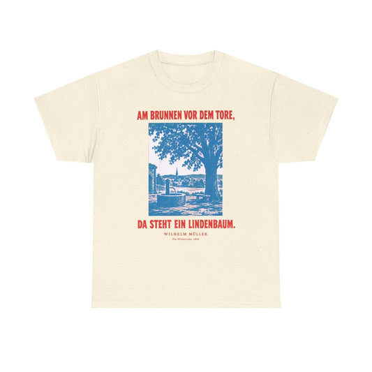Unisex T-Shirt mit Zitat - Müller - Am Brunnen vor dem Tore Plakat – front