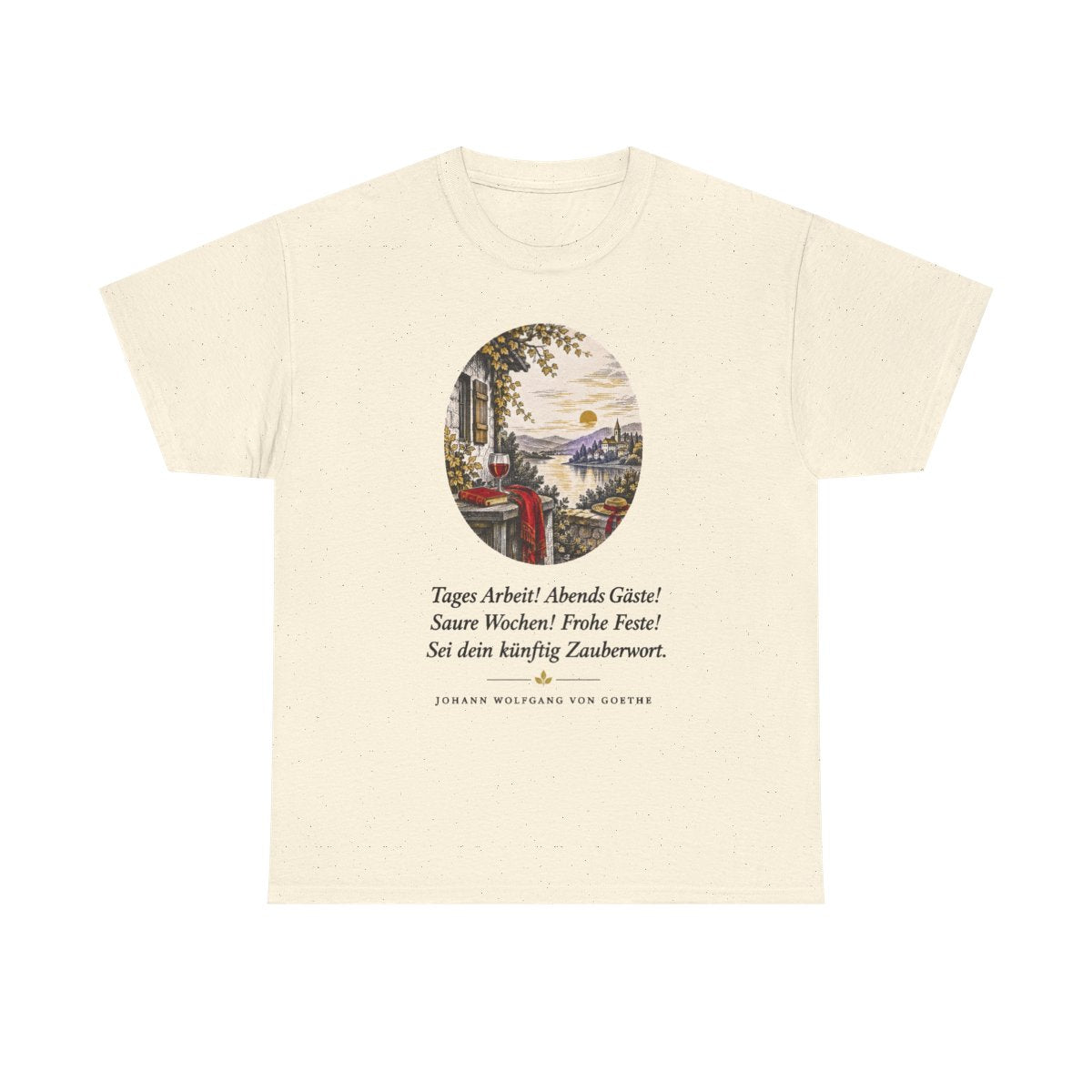 Unisex T-Shirt mit Zitat - Goethe - Tages Arbeit – front
