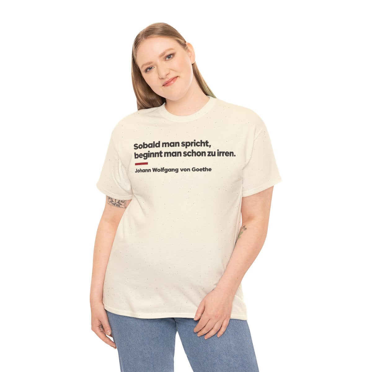 Unisex T-Shirt mit Zitat - Goethe - Sobald man spricht Klartext – person-2
