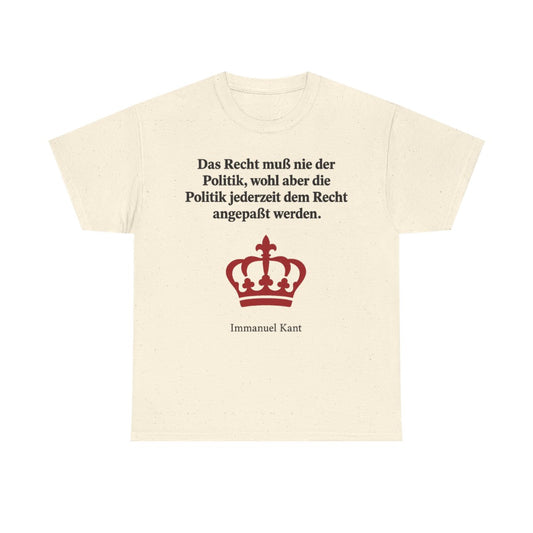 Unisex T-Shirt mit Zitat - Kant - Das Recht muß nie Symbol – front