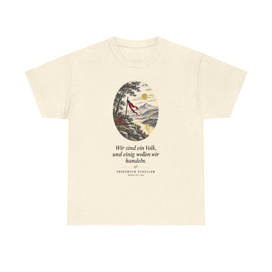 Unisex T-Shirt mit Zitat - Schiller - Wir sind ein Volk Nachtstück – front