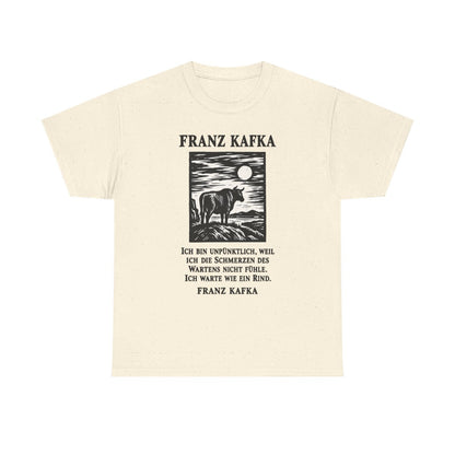 Unisex T-Shirt mit Zitat - Kafka - Ich bin unpünktlich – front