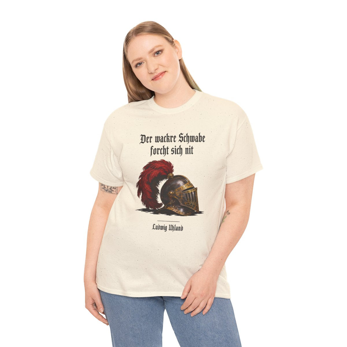Unisex T-Shirt mit Zitat - Uhland - Der wackre Schwabe – person-2