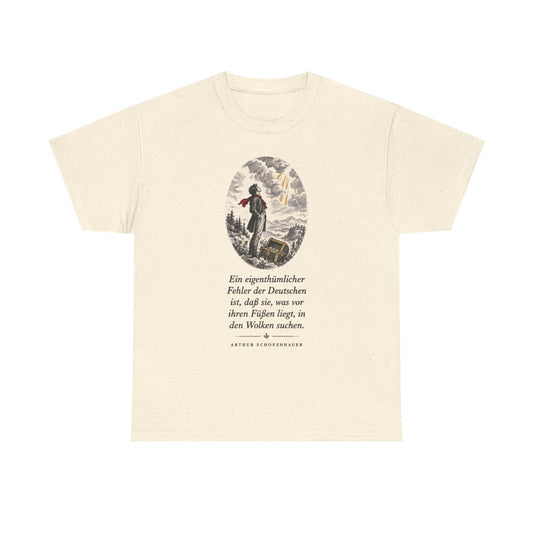 Unisex T-Shirt mit Zitat - Schopenhauer - In den Wolken suchen – front