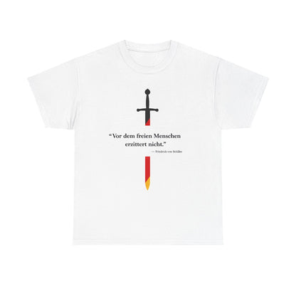 Unisex T-Shirt mit Zitat - Schiller - Vor dem freien Menschen – front