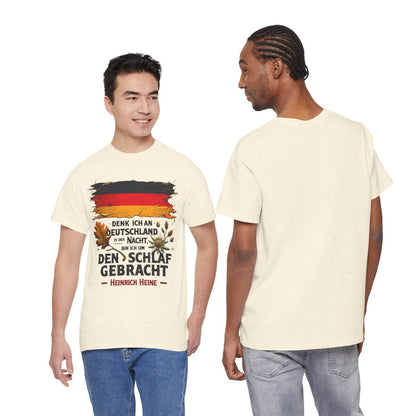 Unisex T-Shirt mit Zitat - Heine - Nachtgedanken Flagge – duo