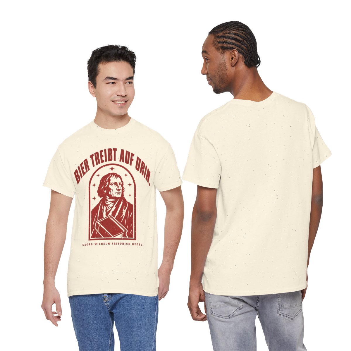 Unisex T-Shirt mit Zitat - Hegel - Bier treibt auf Urin Vintage – duo